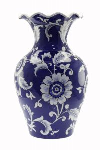 Porcelain Authentic Hyacinth Vase - 17x17 - Blue Vases & Jars