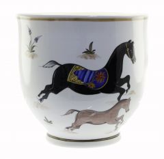 Horse Decorated Luxury Bowl Vase - 26x26 - Colorful Vases & Jars