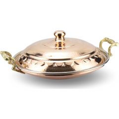 COPPER ROASTING WOK WITH LID 30 cm - 40x30 - Copper Roasting Pans, Copper|Metal Roasting Pans