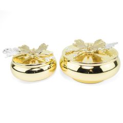 Gold Double Scent Box Cherry Blossom Decorated