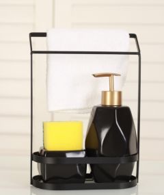 Liquid Soap Dispenser With Sponge Holder Black