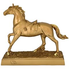 Polyester Running Horse Antique Gold Color