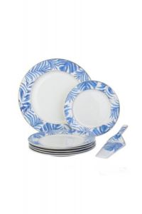 Blue Leaf Cake Service Set