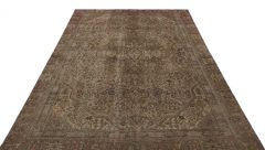 Unique Iranian Vintage Real Tumbled Rug - 252x172 - Brown Area Rugs, Wool Area Rugs