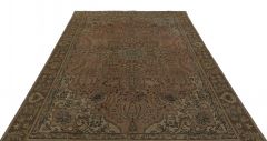 Real Iranian Vintage Tumbled Carpet - 284x189 - Brown Area Rugs, Wool Area Rugs