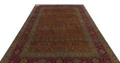 Real Iranian Vintage Tumbled Carpet - 281x185 - Colorful Area Rugs, Wool Area Rugs