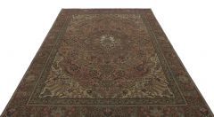 Unique Iranian Vintage Real Tumbled Rug - 278x186 - Colorful Area Rugs, Wool Area Rugs