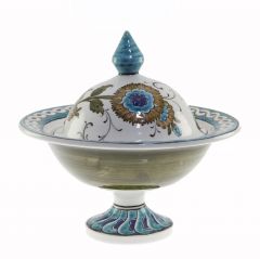 Porcelain Authentic Damascus Sugar Bowl - 30x30 - Colorful Bowls