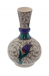 Iznik Teardrop Golden Horn Floor Tulip Decor Decorative Vase 20x30cm - 20x20 - Colorful Vases & Jars