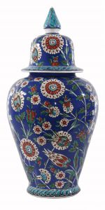 Night Garden Pattern Cobalt Floor King Vase 25x50cm - 25x25 - Blue Vases & Jars