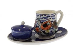 Wall Pattern Fantasy Porcelain Coffee Cup  - 14x10 - Blue Coffee Cups