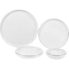 24 Piece Platinum Gilding Dinnerware Set, Service For 6