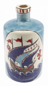 Ottoman Galleon Model Oil Bottle 900ml - 10x10 - Blue Serving Tools