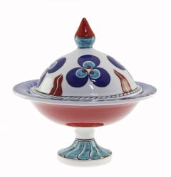 Porcelain Authentic Pattern Sugar Bowl - 30x30 - Colorful Bowls