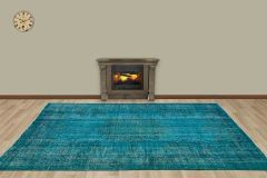 Vintage Hand Woven Rug - 283x172 - Blue Area Rugs