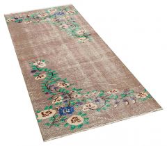 Vintage Tumbled Hand-Knotted Rug 87 x 190 cm - Colorful Rugs & Carpets, Wool Rectangular Rugs 