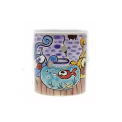 Porcelain Cats and Aquarium Censer, Oil Burner - 9x9 - Colorful Candle Centerpieces, Porcelain Candle Centerpieces | Loftry