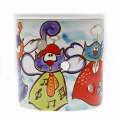 Porcelain Angel Cats Censer, Oil Burner - 9x9 - Colorful Candle Centerpieces, Porcelain Candle Centerpieces | Loftry