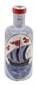 Galleon and Dolphin 900 ML Olive Oil Bottle - 11x11 - Blue Serving Tools