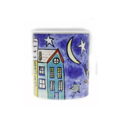 Porcelain Town Censer, Oil Burner - 9x9 - Colorful Candle Centerpieces, Porcelain Candle Centerpieces | Loftry