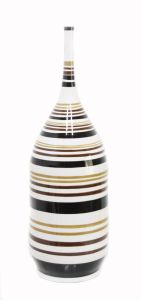 Lined Decorated Bottle Vase - 14x14 - Brown Vases & Jars