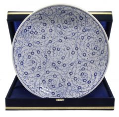 Blue Haliç Decorated Corporate Gift Plate - 30x30 - Blue Plates