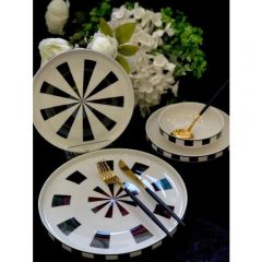 24 Piece Bone China Dinnerware Set, Service for 6